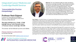 Integrated Cancer Medicine and Cambridge MedAI 